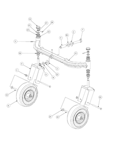 Part Location Diagram of 01007760 MTD Front Axle Assembly